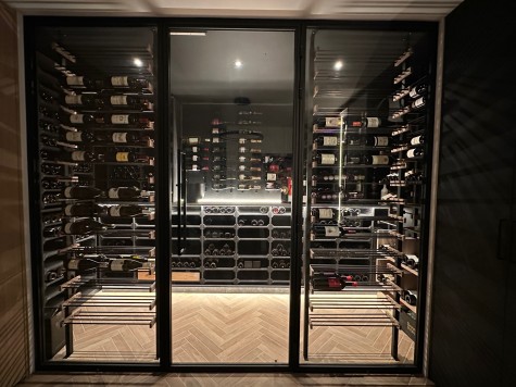 Wintower zwart Wintower houten wijnrek zwart